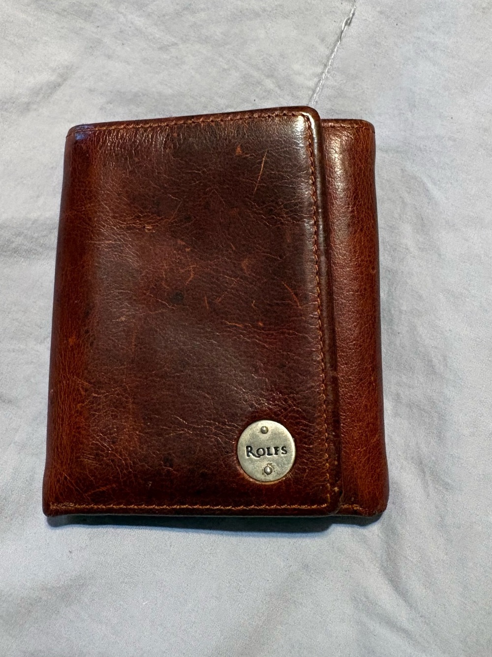 Rolfs Classic Brown Leather Men's Bi-Fold Wallet